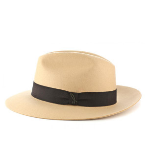 Chapeau feutre Doria beige Chapeau homme feutre laine beige